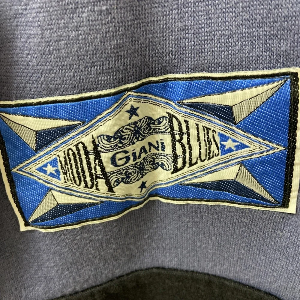 Vintage 1980s Moda Giana Blues Crewneck Sweatshirt Henley Mens Large VTG